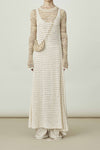 SWAYING/KNIT section dyed hollow bottoming shirt SW-SW24SS1T61-QIANZONG light brown PS86